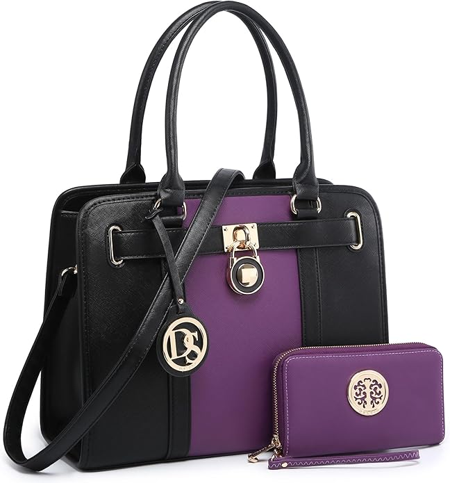 Dasein Handbags Purses Set for Women Top Handle Satchel Shoulder Bags Large Work Tote Bag with Matching Wallet