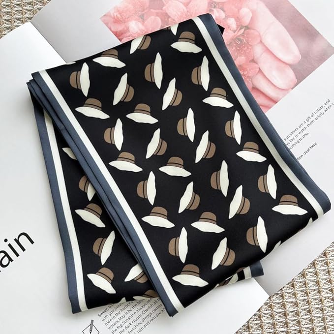 Silk Head Scarf for Hair Fashion Headwrap for Women Lightweight Neck Tie
