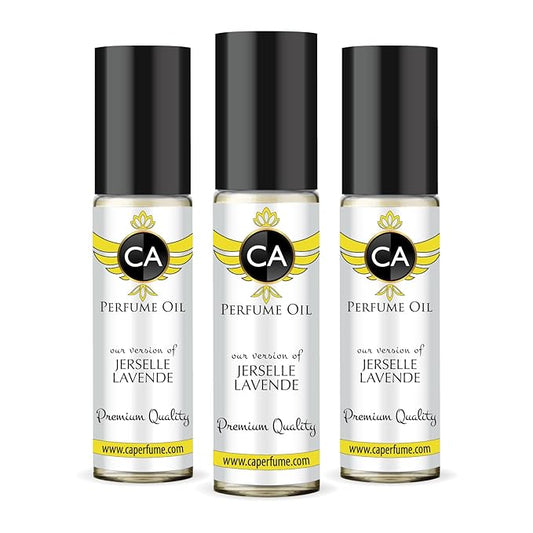 CA Perfume Impression of Jerselle Lavande for Women Eau De Parfum Floral Woody Musk Scent Long Lasting Perfumes for Women Travel Size TSA Ready for Day and Night Wear 0.33 Fl Oz 10ml (Pack of 3)