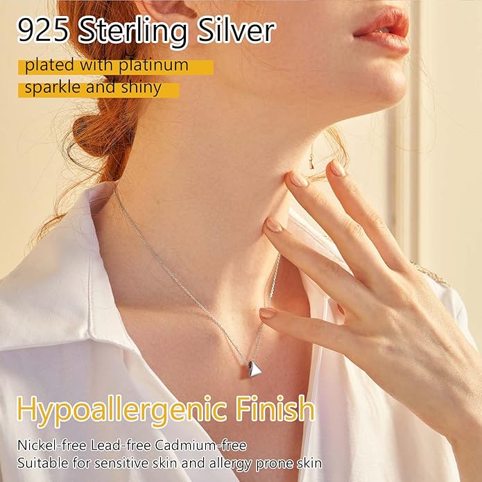 PROSILVER 925 Sterling Silver Necklace for Women | Dainty Delicate Adjustable Choker with Heart/Star/Moon/Vertical Bar Pendant, Hypoallergenic Tarnish Resistant Everyday Jewelry Gift for Her