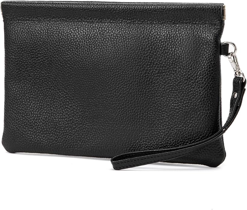 Genuine Leather Wristlet Handbags Purses Cell Phone Pocket Clutch Wallet Coin Purse For Men Women