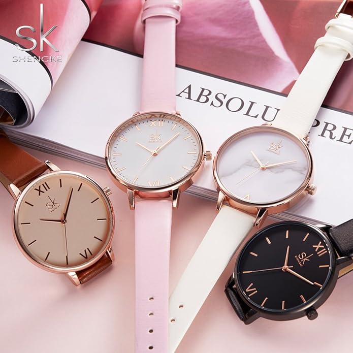 SHENGKE Simplicity Creative Women Watch Genuine Leather Elegant Women Watches Ladies Business Wristwatch