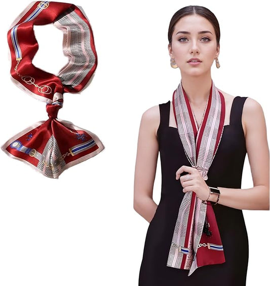 100% Mulberry Silk Ribbon Scarf for Hair Beach Head Wraps for Women Handbag accessories Necktie