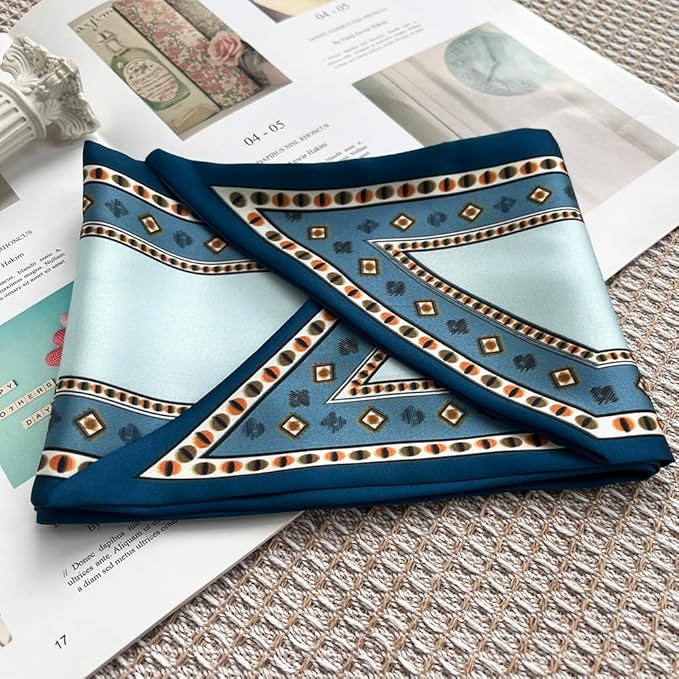 Silk Head Scarf for Hair Fashion Headwrap for Women Lightweight Neck Tie