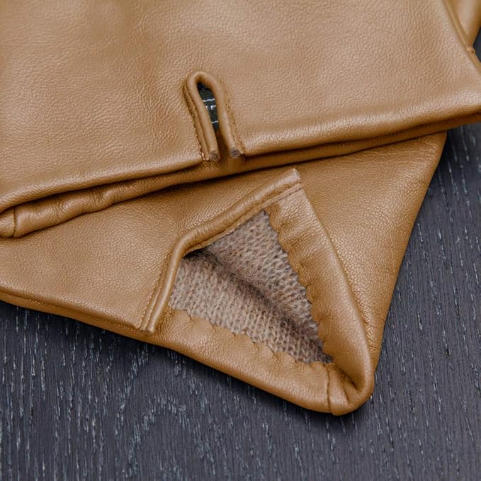 Downholme Touchscreen Leather Cashmere Lined Gloves for Men