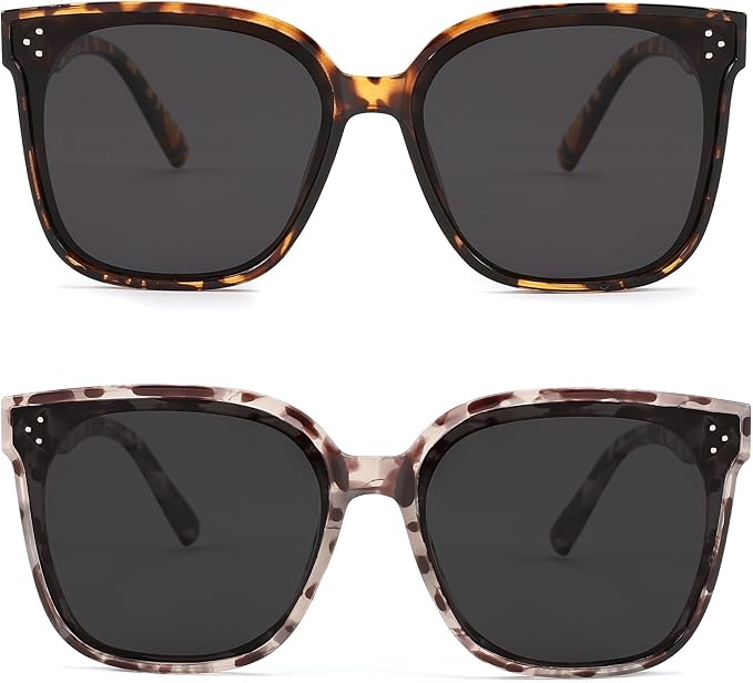 FEISEDY Oversized Polarized Sunglasses - UV400 Protection, Square Fashion Sun Glasses for Outdoor & Daily B2600