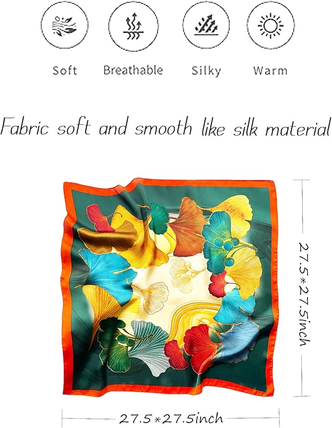 Satin Bandanas Head Scarf For Women Hair Scarves Accessories Lightweight Fashion Wrap Neck Silk Sleeping Headscarf