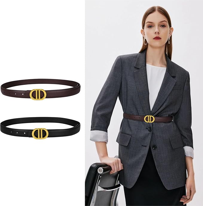 Relang Women's Belts with Gold Buckle, Fashion Waist Band, Elegant Ladies' Belt, Gift for Women