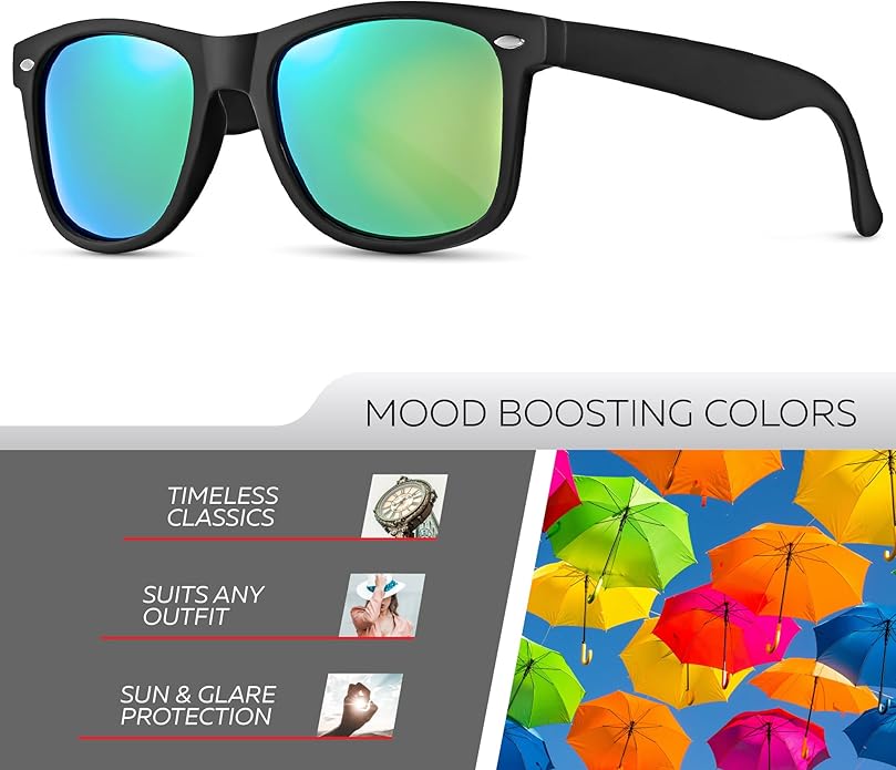 Retro Rewind Polarized Sunglasses for Men and Women - UV Protection Classic Sun Glasses