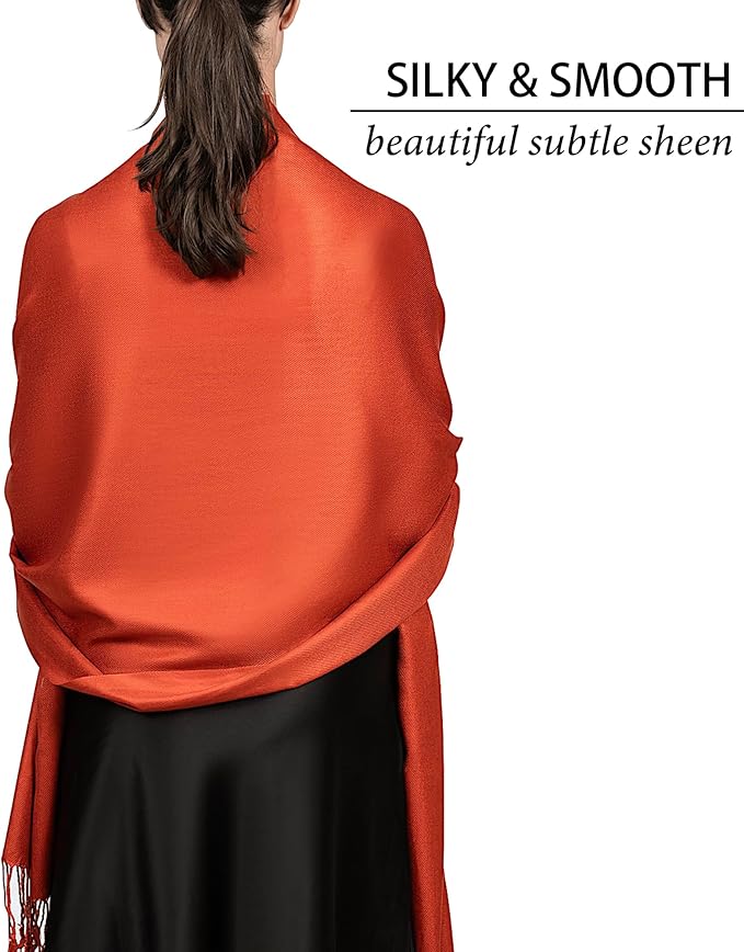 Achillea Soft Silky Pashmina Scarf for Women – Shawl Wrap for Evening Dresses, Bridesmaids, Weddings & Everyday Wear