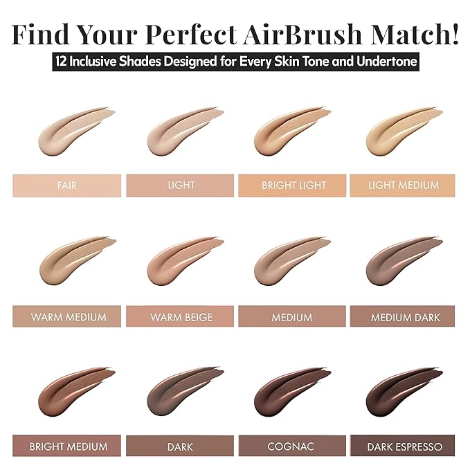 Jerome Alexander MagicMinerals AirBrush Foundation – 2 Piece Set with Airbrush Foundation and Kabuki Brush - Spray Makeup with Anti-aging Ingredients for Smooth Radiant Skin - Warm Beige