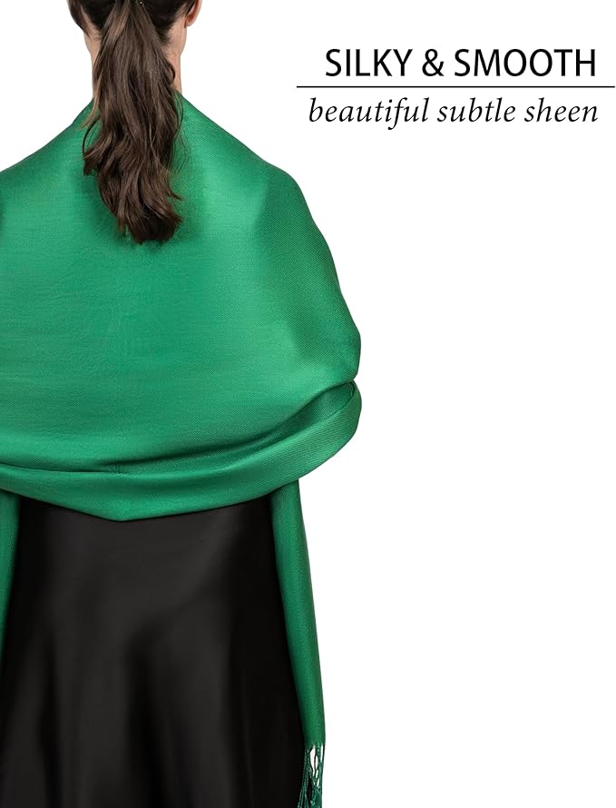 Achillea Soft Silky Pashmina Scarf for Women – Shawl Wrap for Evening Dresses, Bridesmaids, Weddings & Everyday Wear