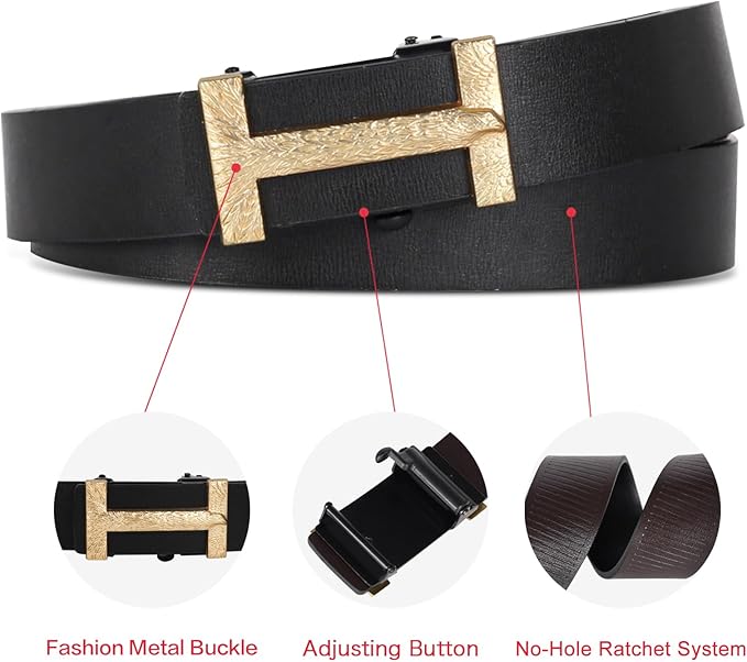 Relang Women's Belts with Gold Buckle, Fashion Waist Band, Elegant Ladies' Belt, Gift for Women