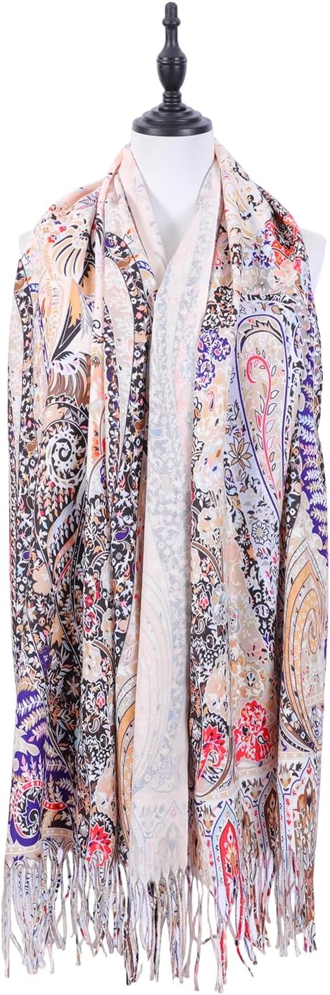Scarf Shawl Wraps for Women Pashmina Soft Cashmere Scarf Printed Large Blanket Scarf Warm for Fall Winter