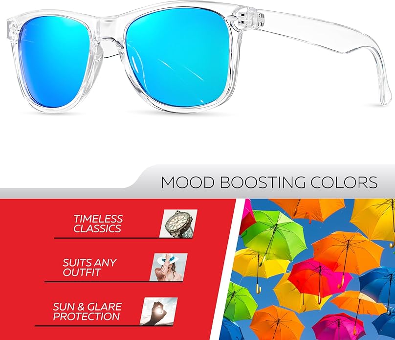 Retro Rewind Polarized Sunglasses for Men and Women - UV Protection Classic Sun Glasses