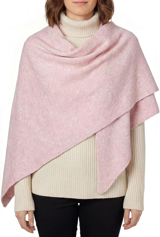 RIIQIICHY Shawl Wrap Women Pashmina Triangle Cape Knit Sweater Scarf for Fall Winter Fashion Accessory