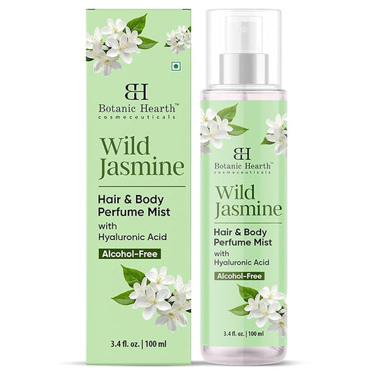 Botanic Hearth Wild Jasmine Hair Perfume for Women & Body Perfume Mist 3.4 fl oz – Alcohol-Free, Hydrating & Refreshing Body Spray with Hyaluronic Acid – Long-Lasting Floral Fragrance