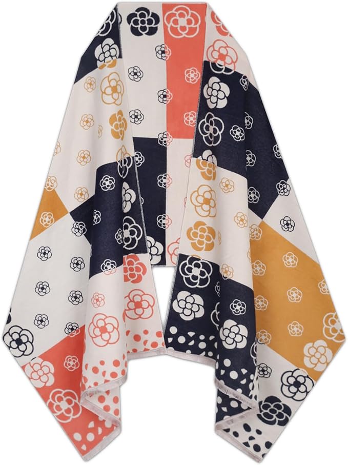 EXTREE Scarfs for Women Pashmina Silky Shawl Wrap for Evening Dressing Blanket Open Front Poncho Cape