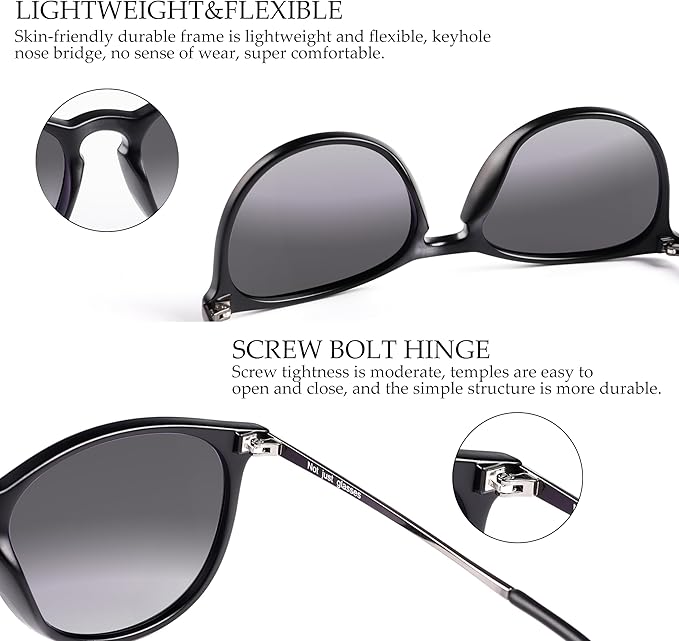 Vintage Round Polarized Sunglasses for Women Men Classic Retro Trendy Designer Style Sun Glasses UV400 Protection