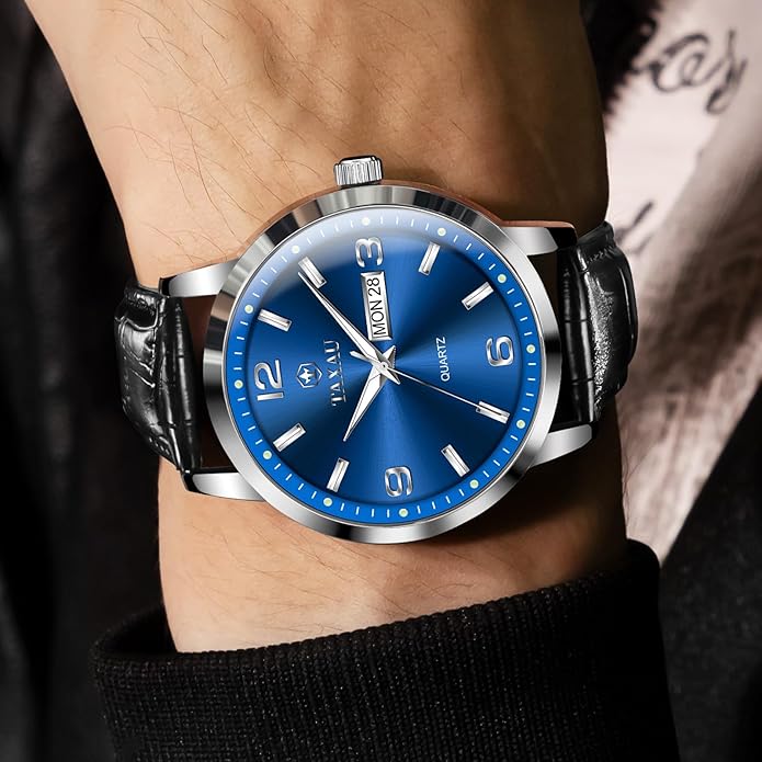Watches for Men Adjustable Large Arabic Numerals Mens Watches Waterproof Band with Date Popular Quartz Men's Wrist Watch