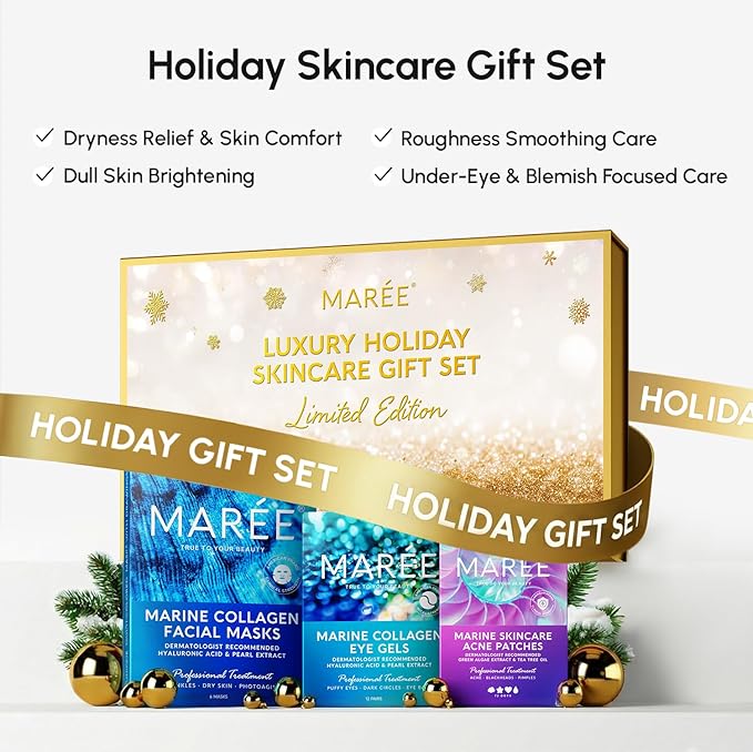 MAREE Foot Peeling Mask – 3-in-1 Foot Mask for Dry Cracked Feet, Callus Remover – Dead Skin Exfoliating Foot Peel Mask with Glycolic Acid – Moisturizing Socks for Men – Spa Self Care Gifts for Women