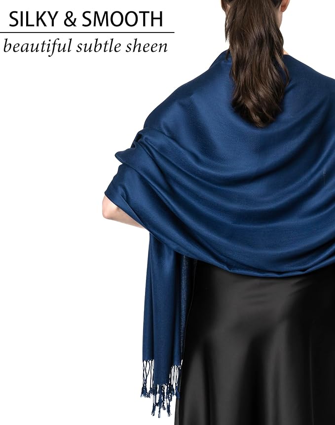 Achillea Soft Silky Pashmina Scarf for Women – Shawl Wrap for Evening Dresses, Bridesmaids, Weddings & Everyday Wear