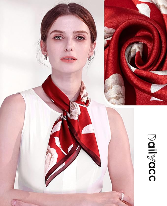 Dailyacc Hair Bandanas Scarf For Women Lightweight Fashion Neck Silk Satin Head Scarves For Sleeping Handbags Scarf