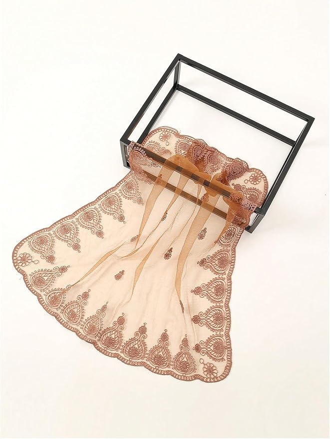 Floerns Women's Flower Embroidery Hair Scarf Headband Sheer Lace Hair Bandana