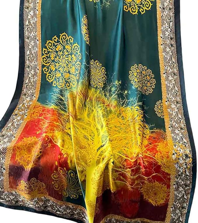 Pokeedioty Scarfs for Women Lightweight Head Scarf Fashion Scarves Elegant Floral Pattern Sunscreen Shawls and Wraps