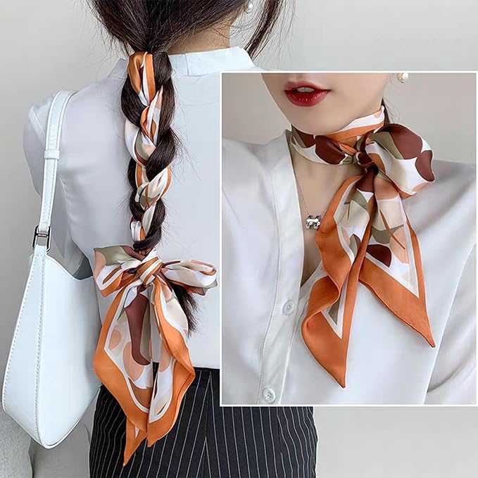 Hair Scarf for Women Silky Satin Headscarf Neck Scarves for Handbag Accessory