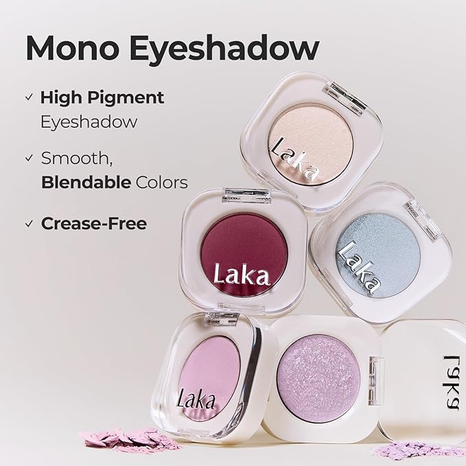 Laka Mono Single Eyeshadow, High Pigment Eye Shadow, Easy Apply, Long Lasting Color, Smooth Blendable Formula, Vegan, K-Beauty (#950 Whistle)