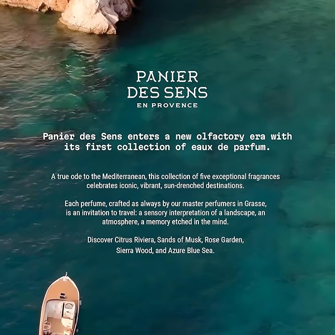 Panier des Sens - Azure Blue Sea Women Perfume 1.7 Floz – Fresh Perfume - Daily Luxury Women's Fragrances - Eau de Parfum Crafted in Grasse, France - Gifts for Her - Elegant Packaging