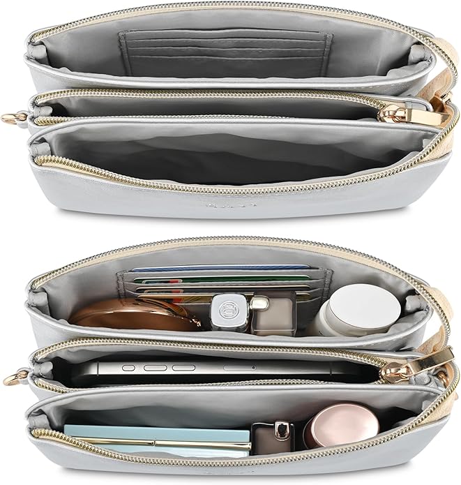 Wristlet Purses for Women, Vegan Leather Crossbody Evening Zip Clutch Bag with Strap | Vegan Leather, Evening, Zip, with Strap