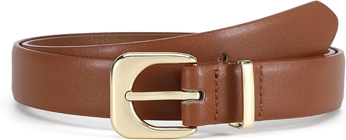 Earnda Belts for Women Faux Leather Waist Belt with Gold/Silver Buckle Casual Jeans Pants Dresses