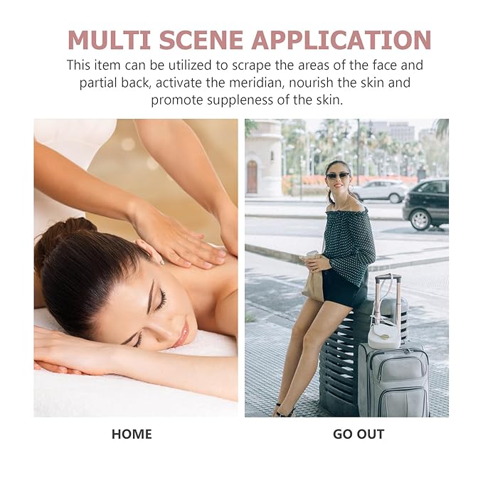 FUOYLOO 2Pcs Jade Facial Massage Roller and Scraper for Skin Care Face Massage Tool to Reduce Puffiness Wrinkles and Promote Relaxation