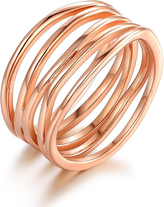 Barzel 18K Gold Plated Statement Ring For Women, Trendy Statement Ring, Sizes 5-10 - Made in Brazil
