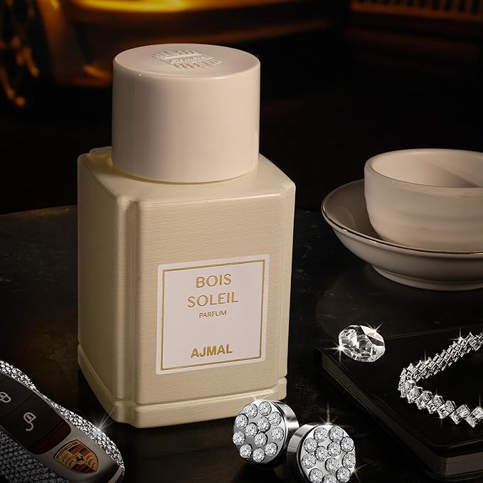 Ajmal Bois Soleil Eau de Parfum for Men – 3.4 fl oz / 100 ml | Woody Citrus Luxury Perfume | Premium Fragrance Long Lasting French Blend with Amber & Musk | Made in France | Crafted in Dubai For USA