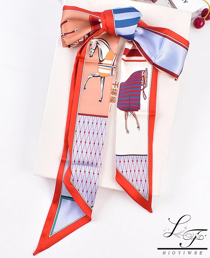 Head Scarf Hair Neck Scarves For Women Purse Bag Scarfs For Handbags Silky Long Thin Satin Headscarf Fashion