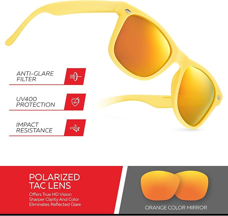 Retro Rewind Polarized Sunglasses for Men and Women - UV Protection Classic Sun Glasses