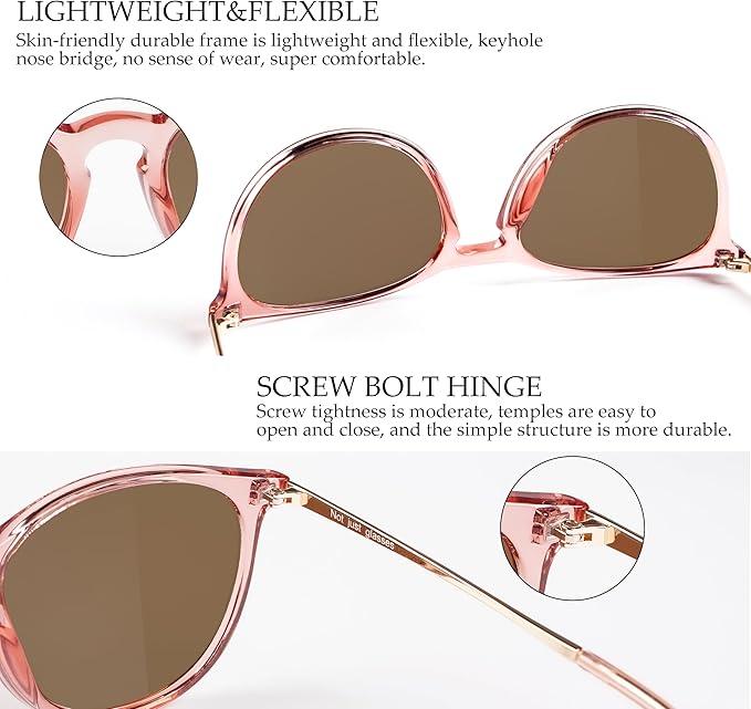 Vintage Round Polarized Sunglasses for Women Men Classic Retro Trendy Designer Style Sun Glasses UV400 Protection