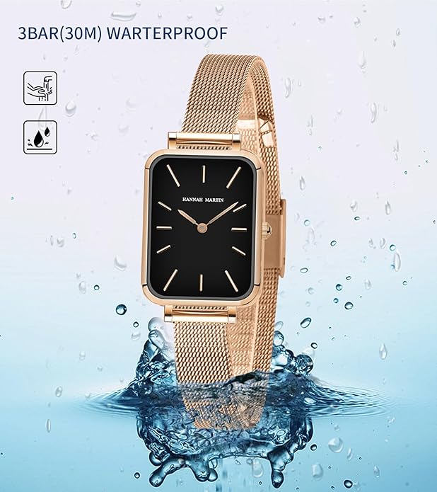 HANNAH MARTIN Watches for Women Waterproof Ladies Analog Quartz Wrist Watches Stainless Steel Band Fashion Dainty Female Watch Luxury Bracelet Diamond