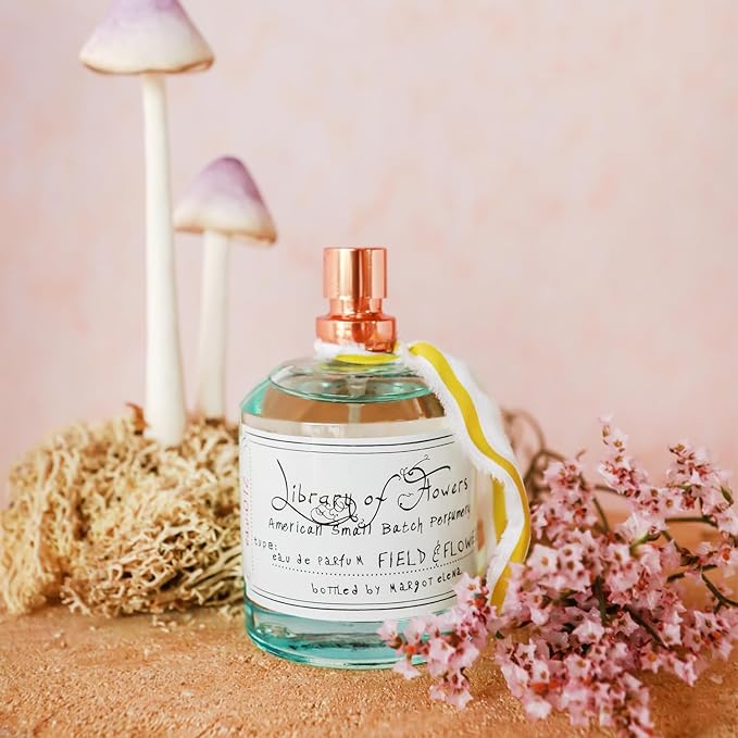 Library of Flowers Field & Flowers Eau de Parfum, 1.69 Fl. Oz. - Apricot, Honeyed Blossom & Wildflowers – Women’s Perfume, Eau de Parfum Spray for Women