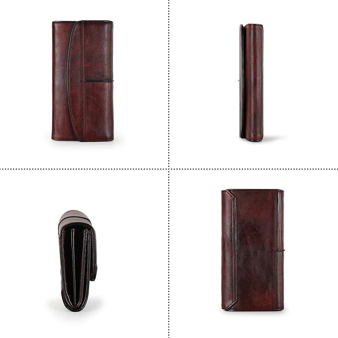 Wallets for Women Large Capacity Leather Clutch Wallet Card Organizer Women's Purse