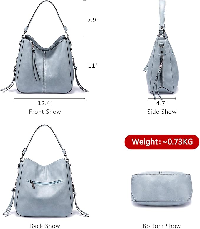 Realer Hobo Crossbody Bags for Women Designer Faux Leather Hobo Handbags Retro Large Size Shoulder Bag Bucket Purse