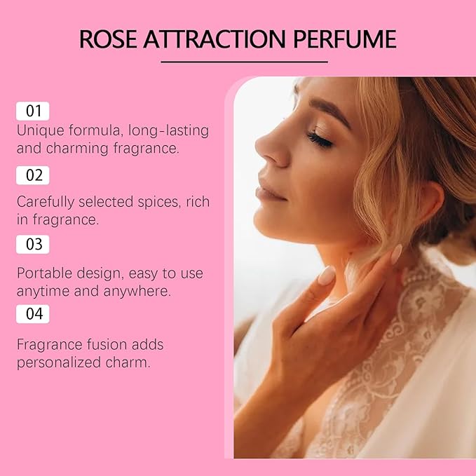 Rose Pheromones Perfume for Women with Floral Attractant | Long-Lasting Floral Scent for Date Night & Confidence | Romantic Fragrance Oil Essence for Her