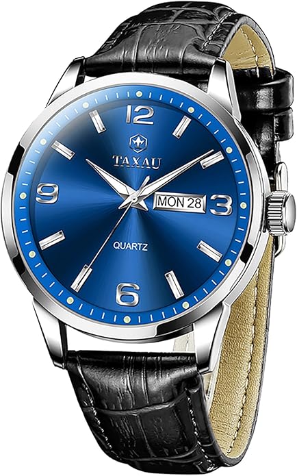 Watches for Men Adjustable Large Arabic Numerals Mens Watches Waterproof Band with Date Popular Quartz Men's Wrist Watch