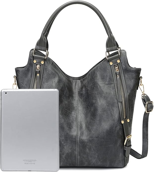 Women Tote Bag Handbags PU Leather Fashion Hobo Shoulder Bags with Adjustable Shoulder Strap