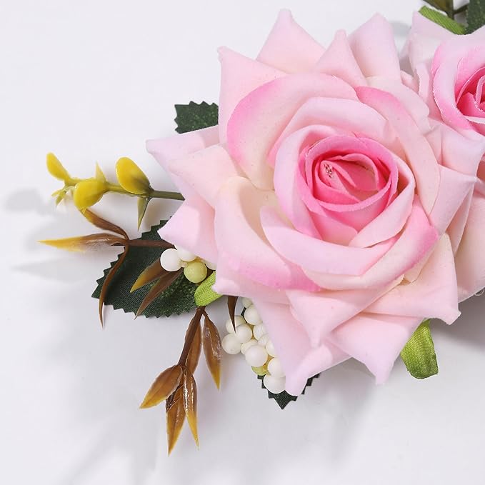 Flower Hair Clip for Women - Elegant Hair Accessory for Wedding, Party & Daily Wear (Peach)