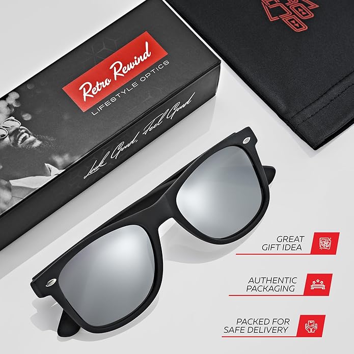 Retro Rewind Polarized Sunglasses for Men and Women - UV Protection Classic Sun Glasses