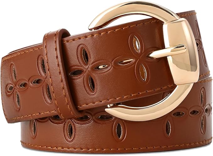 Wide Belts for Women Leather Wide Belts Fashion Thick Black Belt With Gold Buckle Belt for Dresses